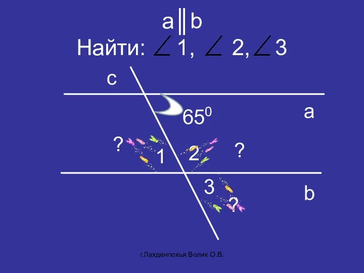 a║b Найти: 1, 2, 3 c a b 1 2