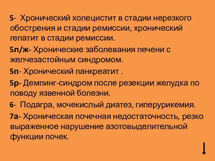 5- Хронический холецистит в стадии нерезкого обострения и стадии ремиссии,