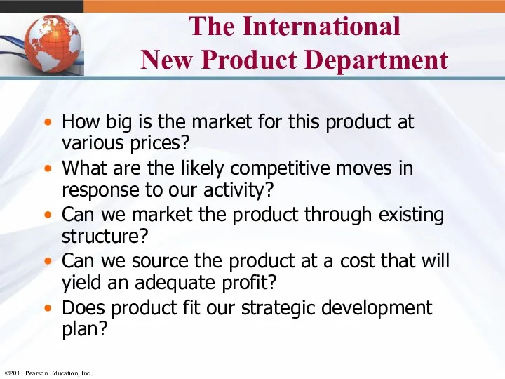 The International New Product Department How big is the market