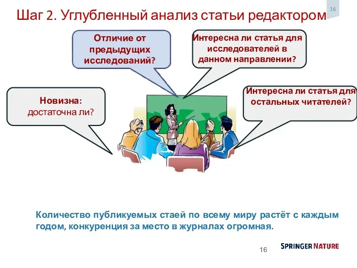 Шаг 2. Углубленный анализ статьи редактором Новизна: достаточна ли? Отличие