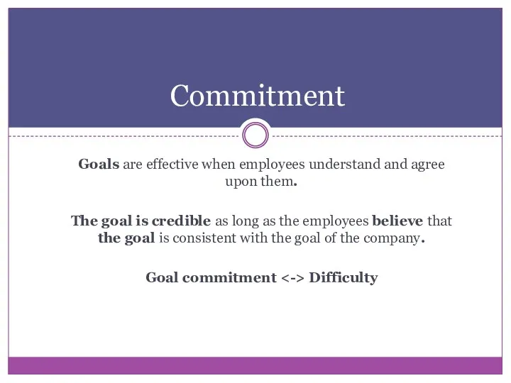 Goals are effective when employees understand and agree upon them.
