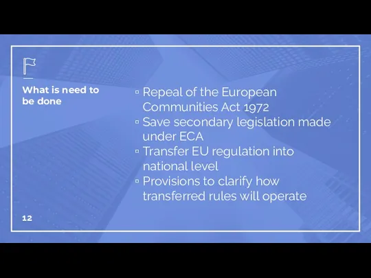 What is need to be done Repeal of the European