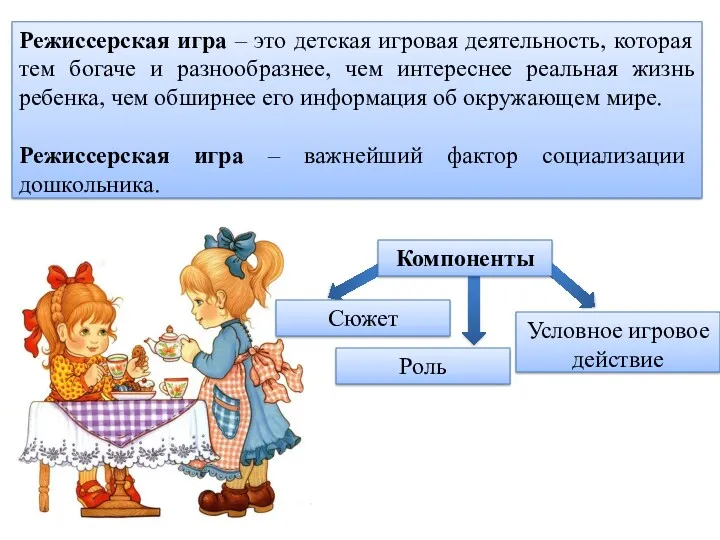 Режиссерская игра – это детская игровая деятельность, которая тем богаче и разнообразнее, чем