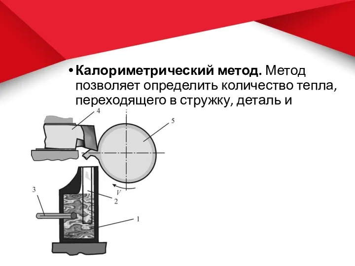 Калориметрический метод. Метод позволяет определить количество тепла, переходящего в стружку, деталь и инструмент.