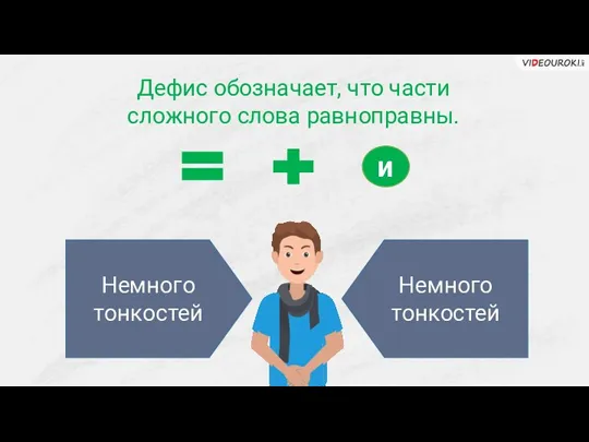 Дефис обозначает, что части сложного слова равноправны. и Немного тонкостей Немного тонкостей