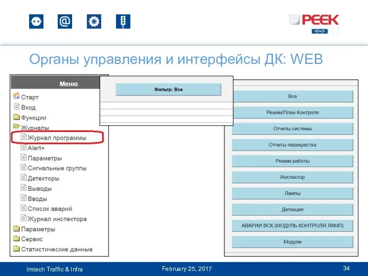 Органы управления и интерфейсы ДК: WEB February 25, 2017