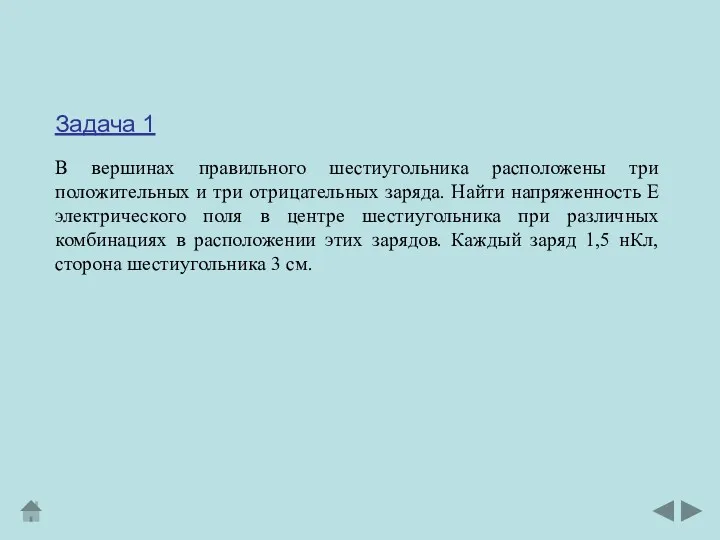 В вершинах правильного шестиугольника расположены три положительных и три отрицательных