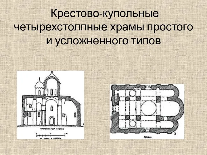 Крестово-купольные четырехстолпные храмы простого и усложненного типов