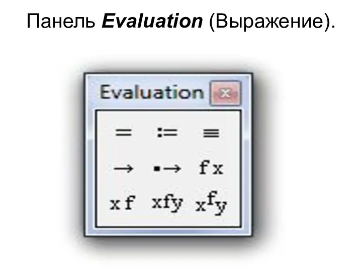 Панель Evaluation (Выражение).