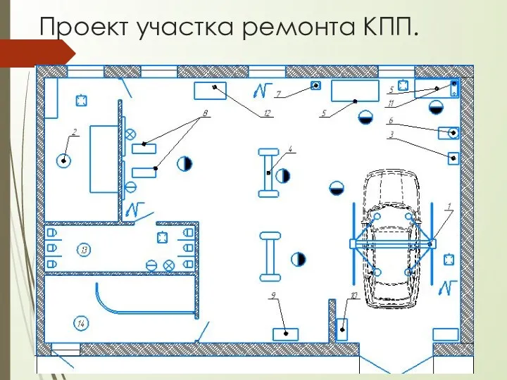 Проект участка ремонта КПП.