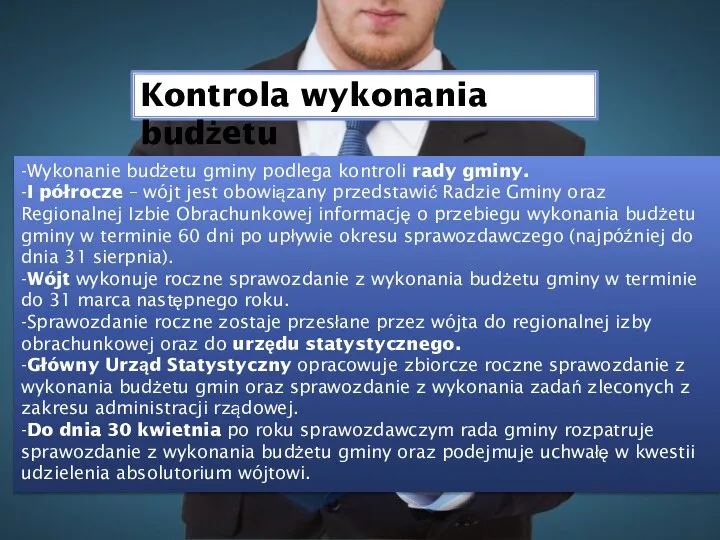 Kontrola wykonania budżetu -Wykonanie budżetu gminy podlega kontroli rady gminy.