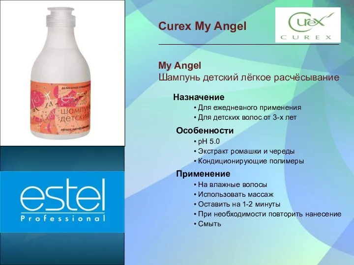 Curex My Angel My Angel Шампунь детский лёгкое расчёсывание Назначение