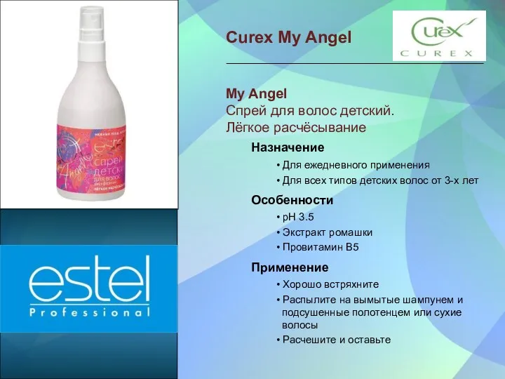 Curex My Angel My Angel Спрей для волос детский. Лёгкое