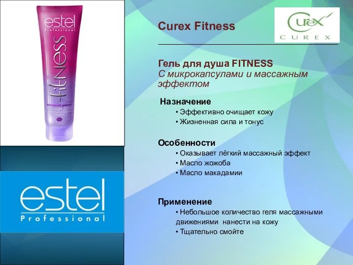 Curex Fitness Гель для душа FITNESS С микрокапсулами и массажным