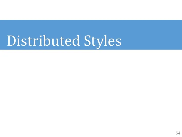 Distributed Styles