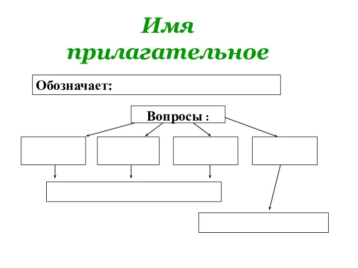 Имя прилагательное Вопросы : Обозначает: