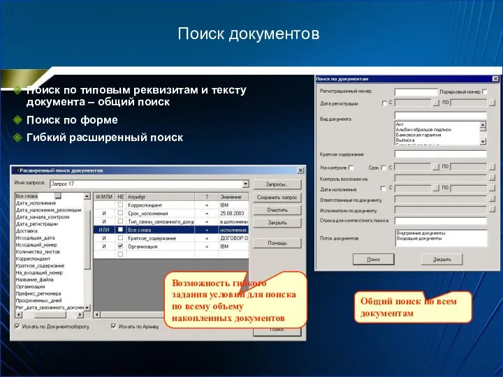 Поиск документов Общий поиск по всем документам Поиск по типовым