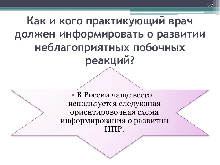 Как и кого практикующий врач должен информировать о развитии неблагоприятных