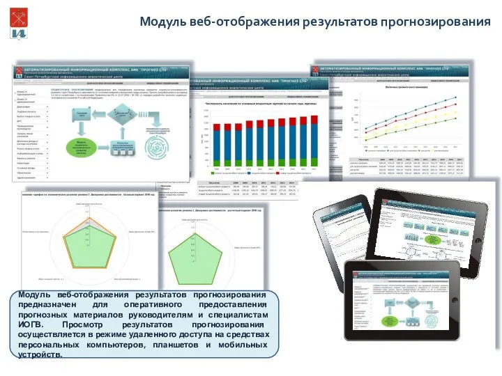 Модуль веб-отображения результатов прогнозирования Модуль веб-отображения результатов прогнозирования предназначен для