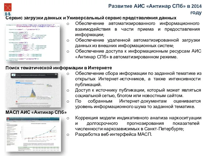 Развитие АИС «Антинар СПб» в 2014 году Сервис загрузки данных