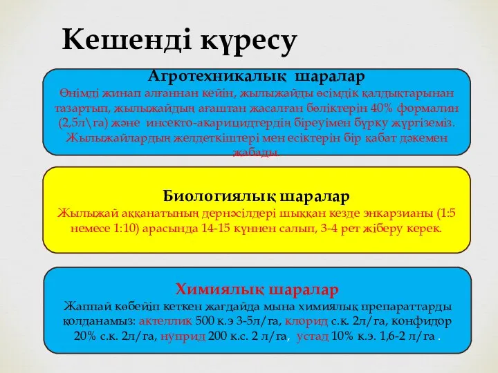 Кешенді күресу шаралары Агротехникалық шаралар Өнімді жинап алғаннан кейін, жылыжайды