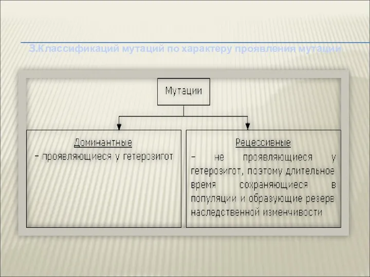 3.Классификаций мутаций по характеру проявления мутации