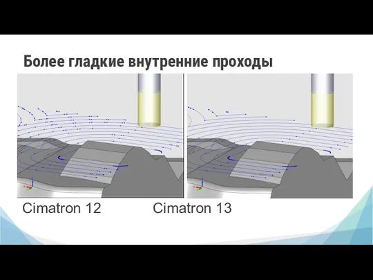 Более гладкие внутренние проходы Cimatron 12 Cimatron 13