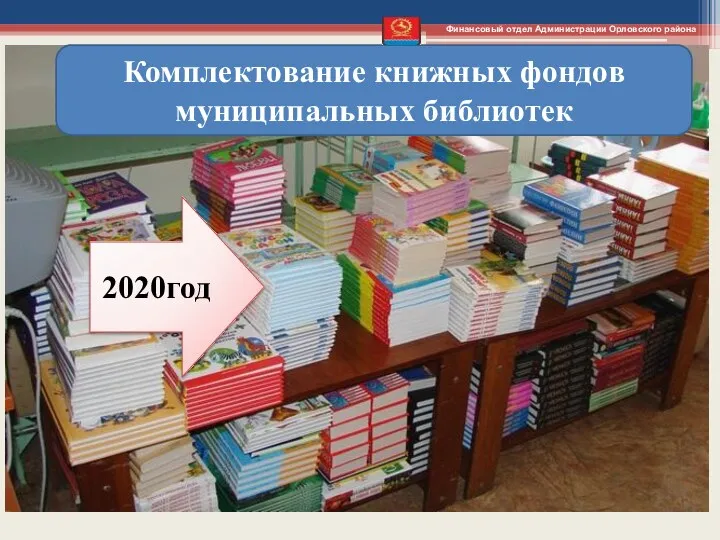 Комплектование книжных фондов муниципальных библиотек 2020год Финансовый отдел Администрации Орловского района