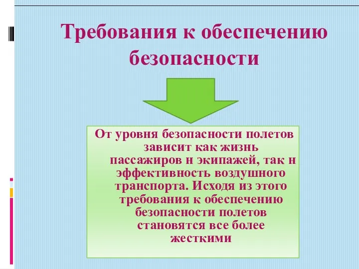 От уровня безопасности полетов зависит как жизнь пассажиров н эки­пажей,