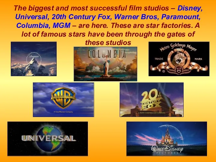 The biggest and most successful film studios – Disney, Universal,