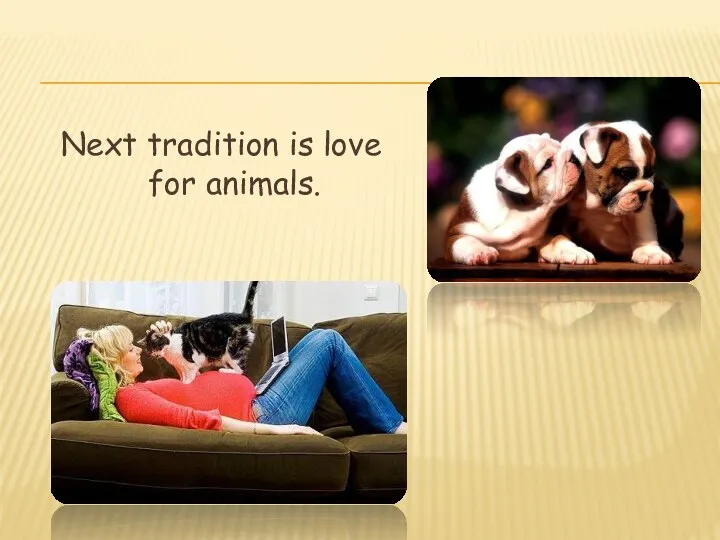 Next tradition is love for animals.