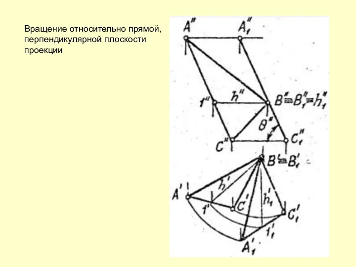Вращение относительно прямой, перпендикулярной плоскости проекции