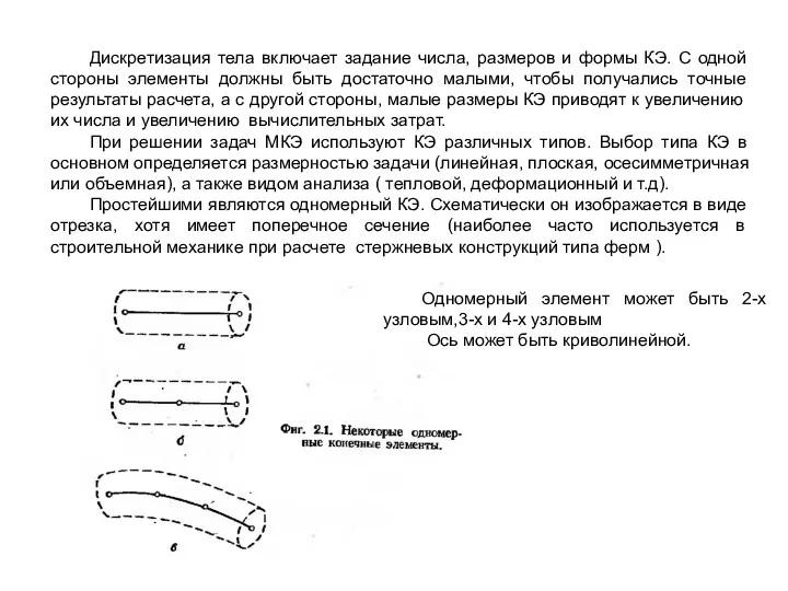 Дискретизация тела включает задание числа, размеров и формы КЭ. С