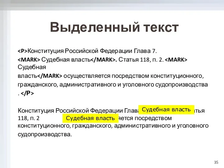 Конституция Российской Федерации Глава 7. Судебная власть . Статья 118,