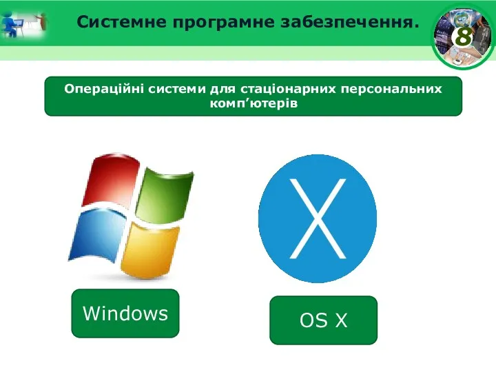 Операційні системи для стаціонарних персональних комп’ютерів Системне програмне забезпечення. Windows OS X