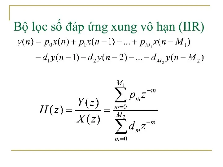 Bộ lọc số đáp ứng xung vô hạn (IIR)