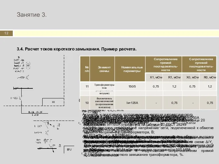 Занятие 3. 3.4. Расчет токов короткого замыкания. Пример расчета. Определим