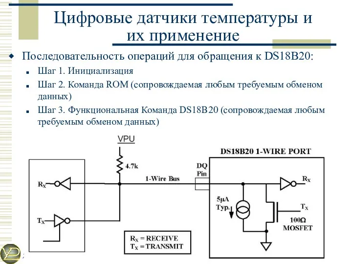 Цифровые датчики температуры и их применение Последовательность операций для обращения