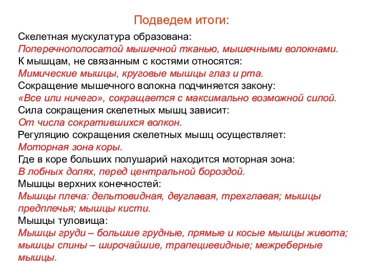 Скелетная мускулатура образована: Поперечнополосатой мышечной тканью, мышечными волокнами. К мышцам,