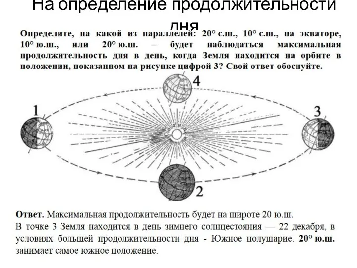 На определение продолжительности дня