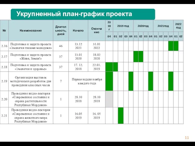 Укрупненный план-график проекта