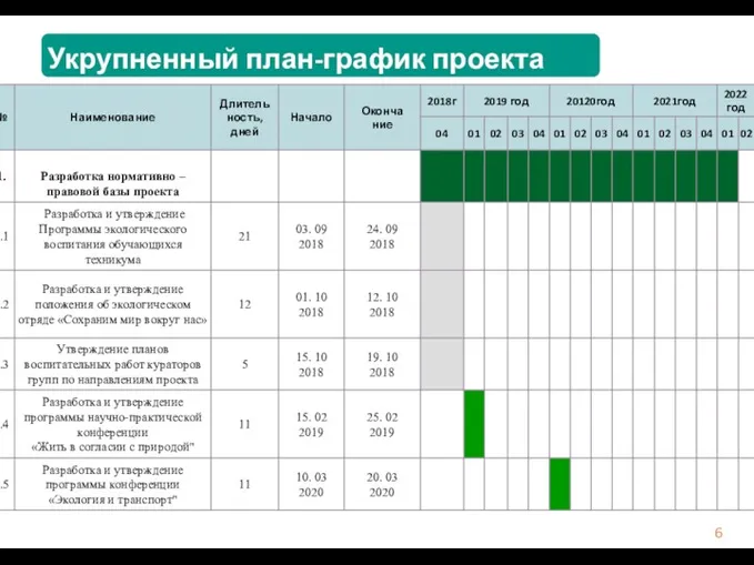 Укрупненный план-график проекта