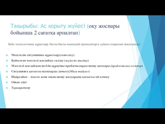 Тақырыбы: Ас қорыту жүйесі (оқу жоспары бойынша 2 сағатқа арналған)