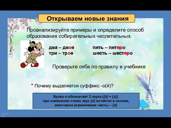 Открываем новые знания Проанализируйте примеры и определите способ образования собирательных