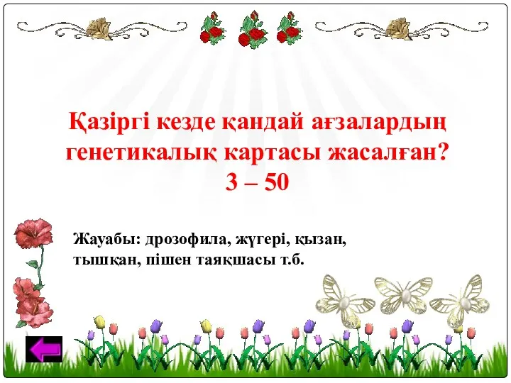 Қазіргі кезде қандай ағзалардың генетикалық картасы жасалған? 3 – 50