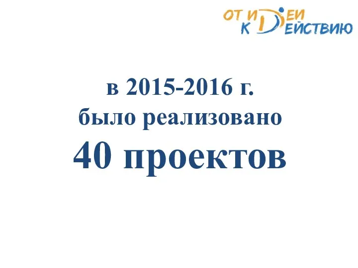в 2015-2016 г. было реализовано 40 проектов