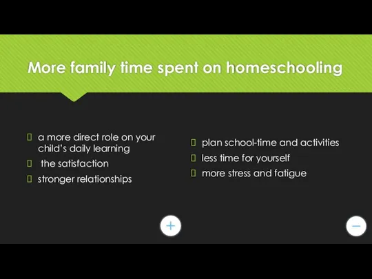 More family time spent on homeschooling a more direct role