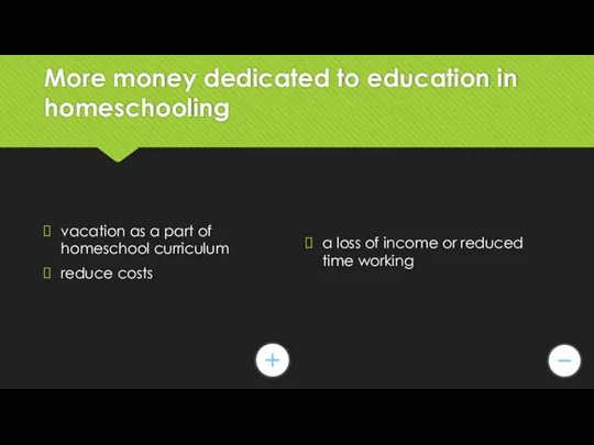 More money dedicated to education in homeschooling vacation as a