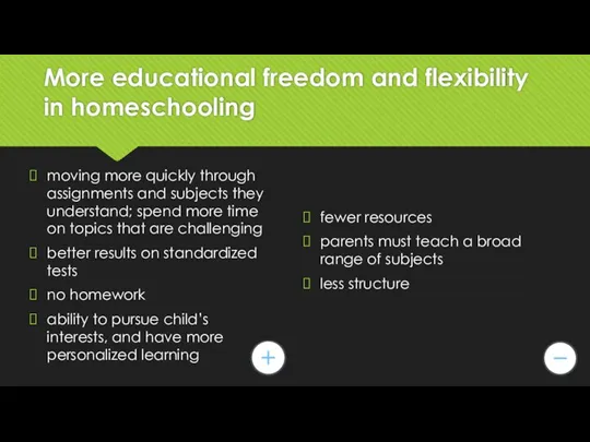 More educational freedom and flexibility in homeschooling moving more quickly