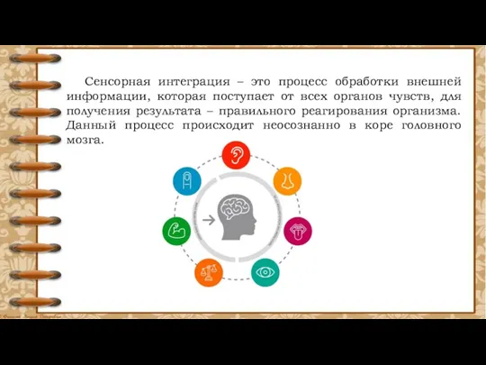 Сенсорная интеграция – это процесс обработки внешней информации, которая поступает